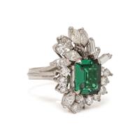 DIAMOND AND SYNTHETIC SPINEL TRIPLET RING AND SINGLE EARRING