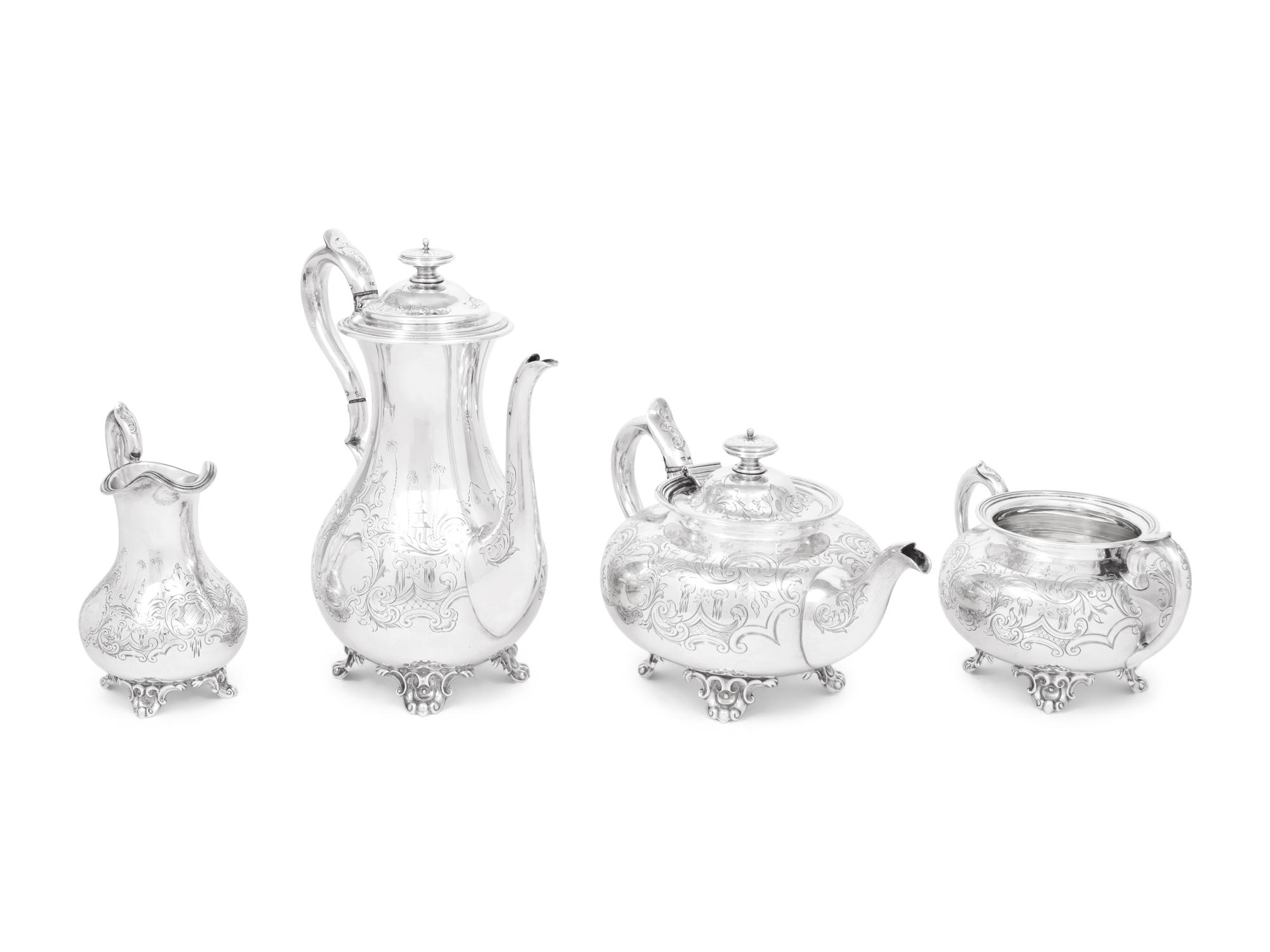 A Victorian Silver Four-Piece Tea and Coffee Service