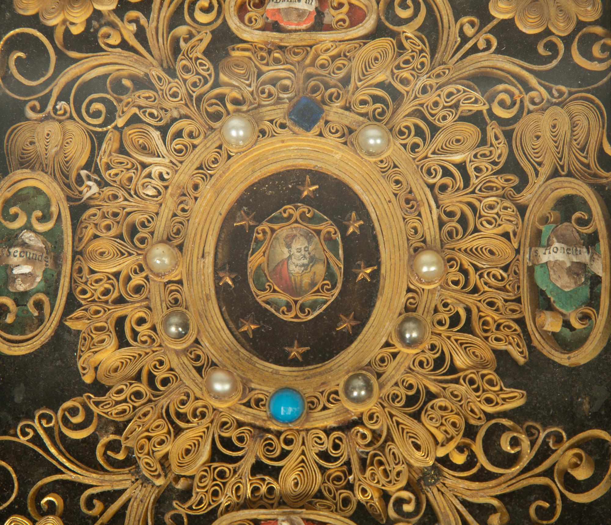 Two Framed Italian Saint Reliquaries — 17TH CENTURY