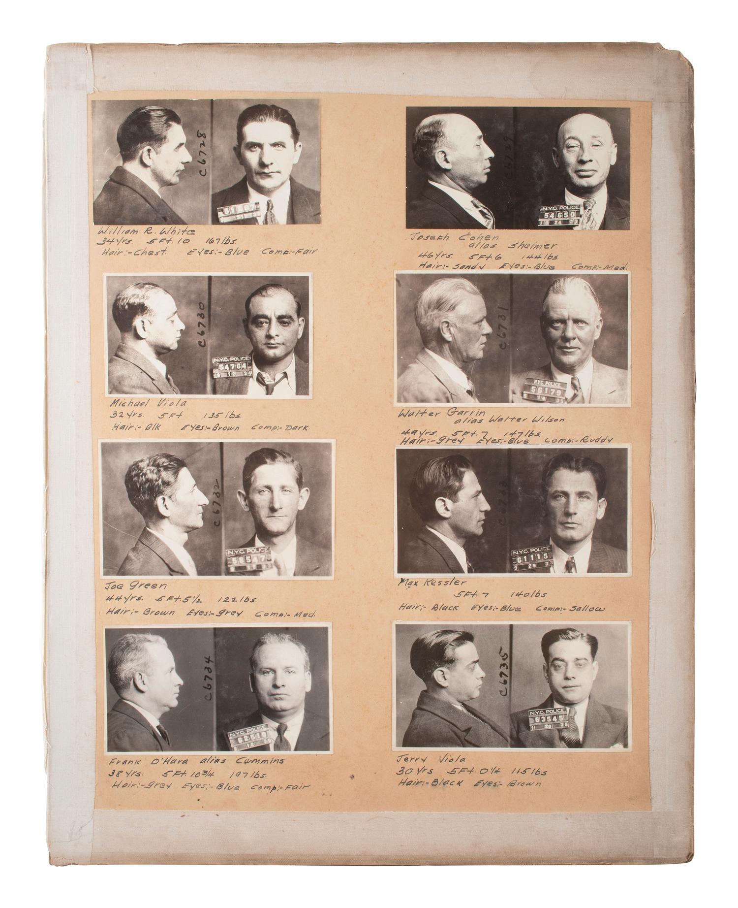 [CRIME & PUNISHMENT]. A group of mugshots, incl. African American subject. Ca 1920s-1930s.