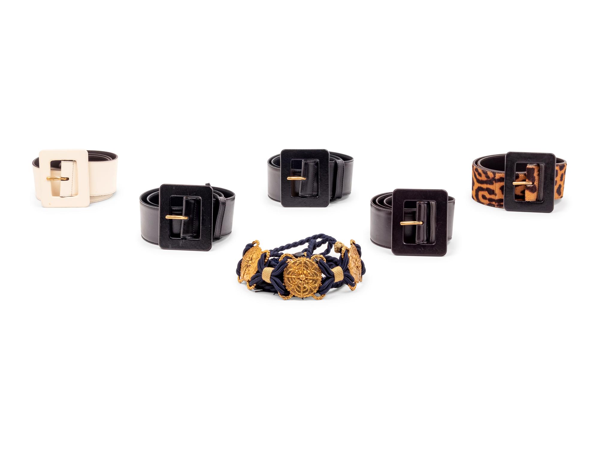 Six Yves Saint Laurent Belts: One Cord and Five Leather