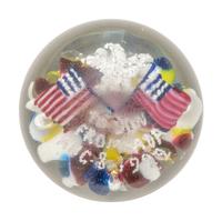 Two Large American Commemorative Glass Paperweights