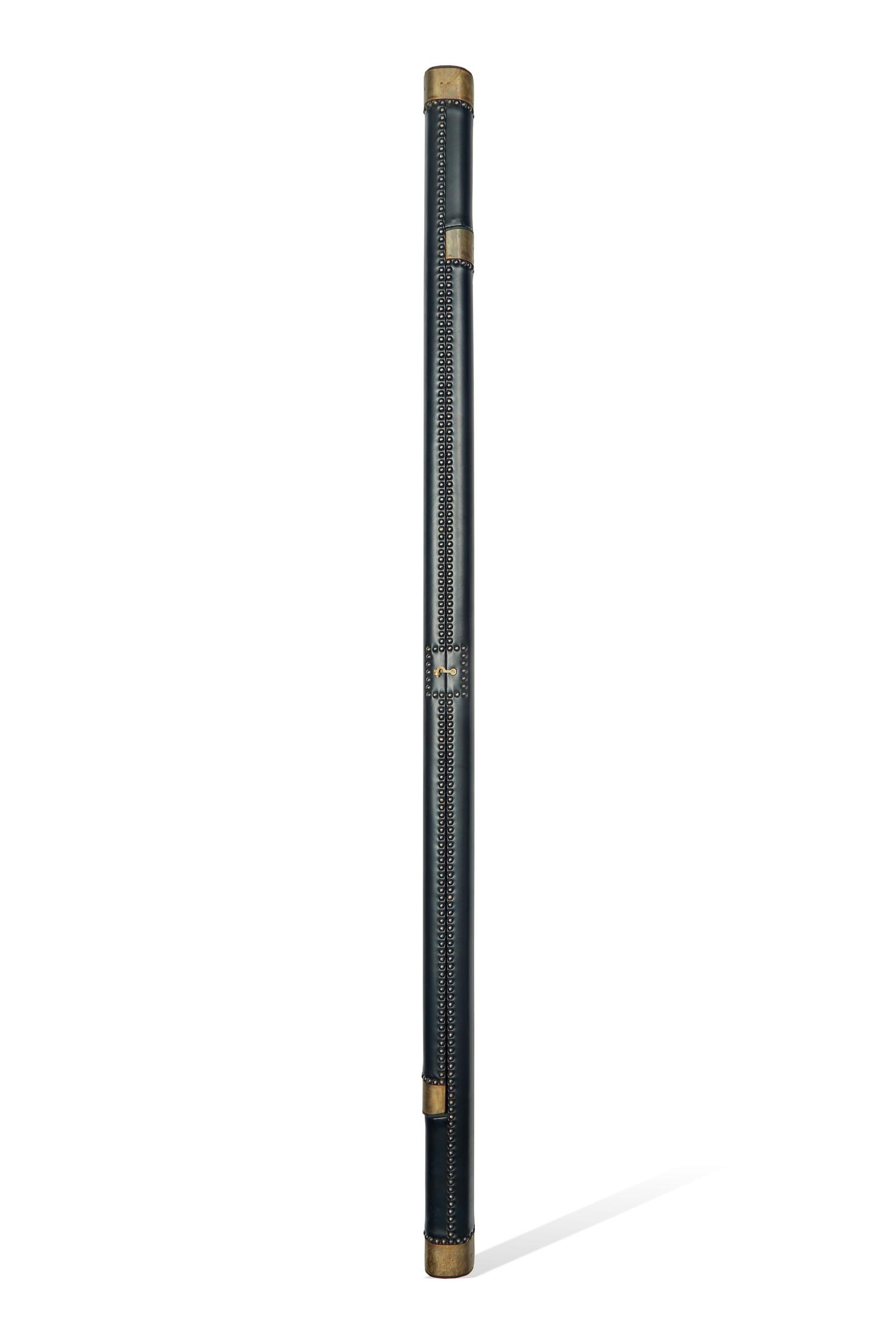 A Regency Style Leather Upholstered Folding Library Ladder