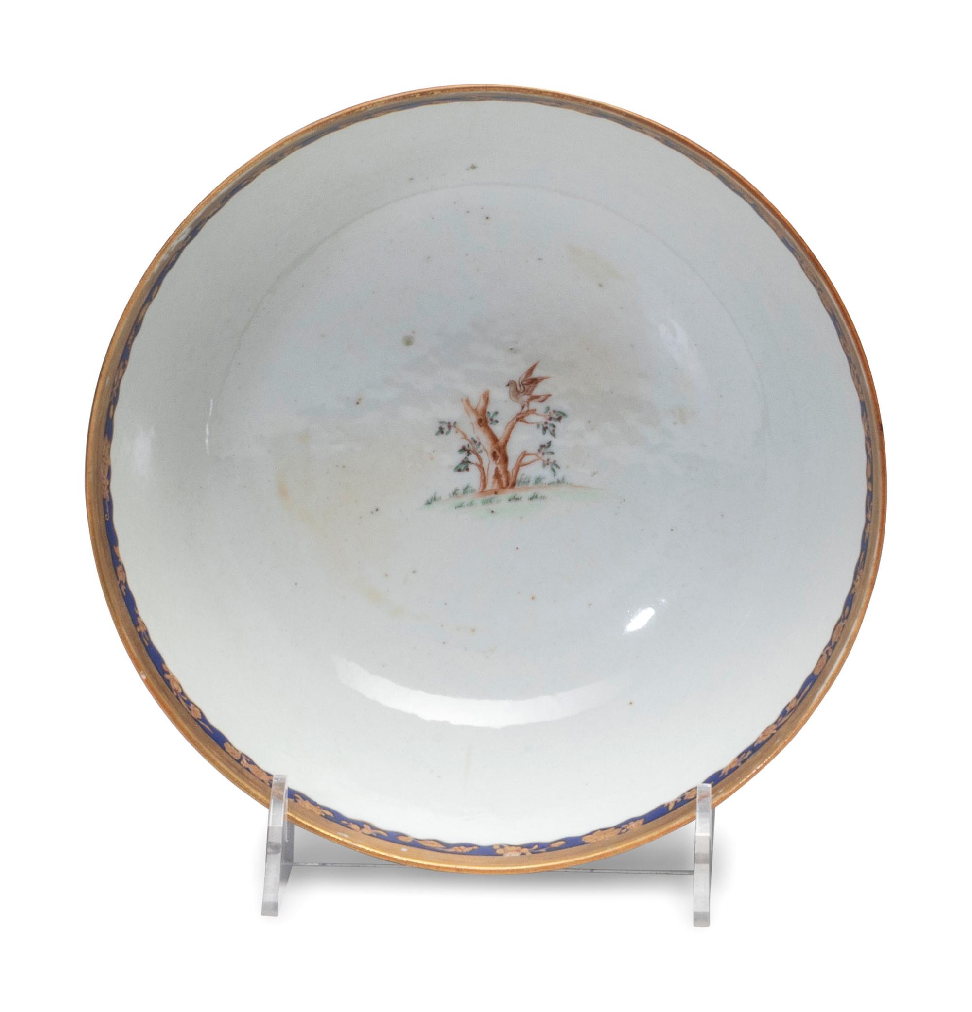 A Chinese Export Porcelain Bowl and Pair of Plates
