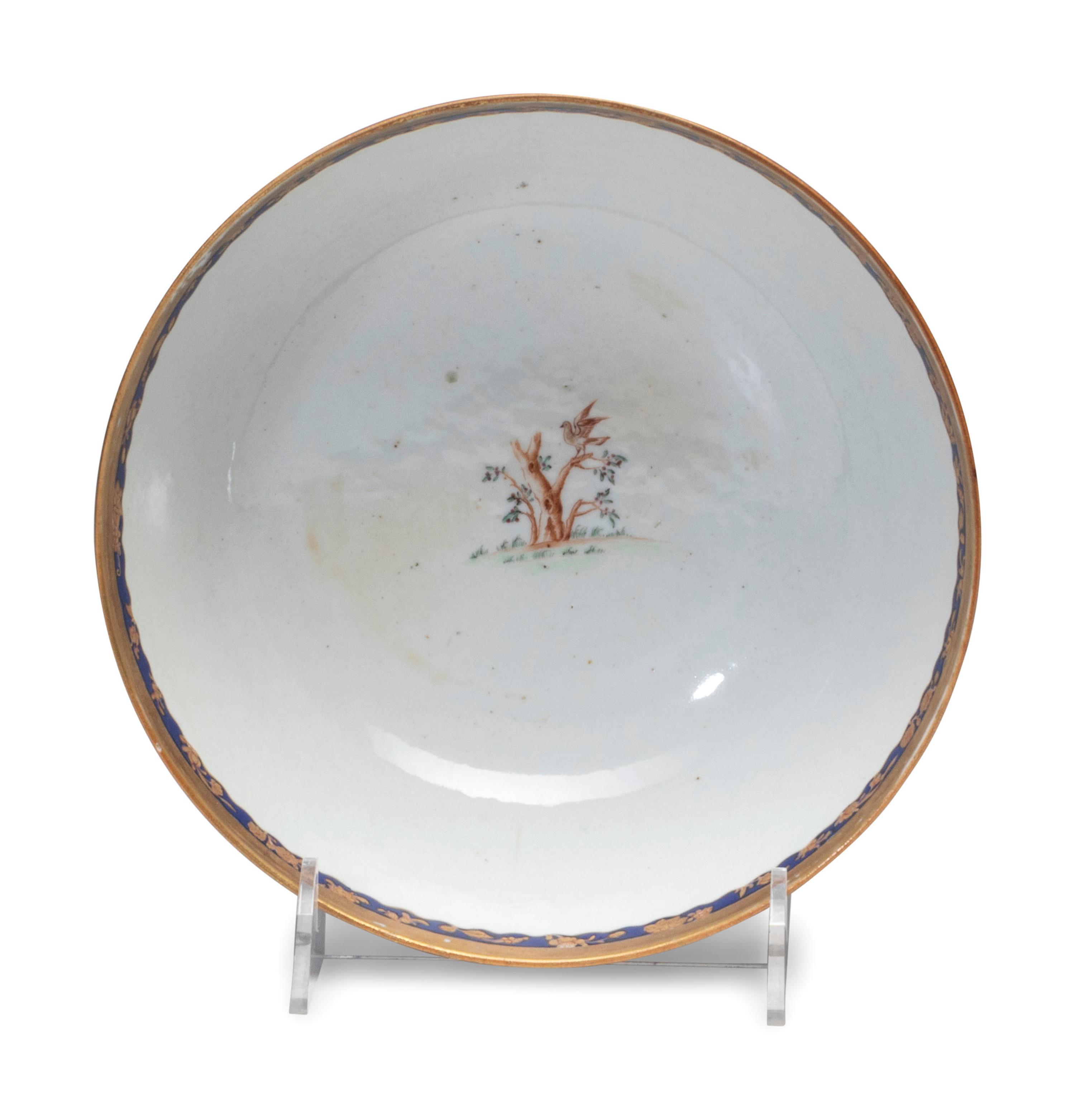 A Chinese Export Porcelain Bowl and Pair of Plates