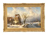 Skaters on a Frozen River , 1872