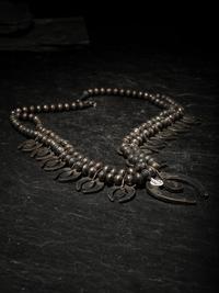 Zuni Channel Inlay Squash Blossom Necklace,
