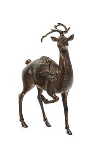 A Chinese Bronze Figure of a Deer