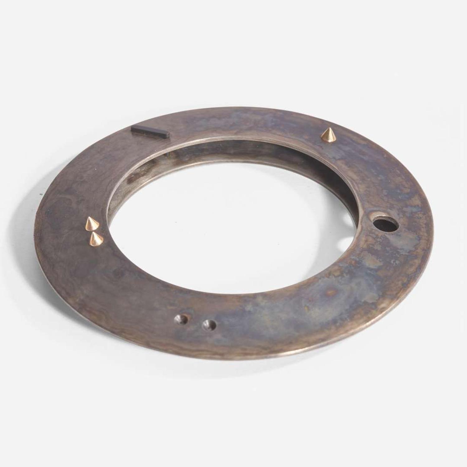 Karl Bungerz (American, b. 1954) Steel and Gold Bangle Bracelet, USA, circa 1980