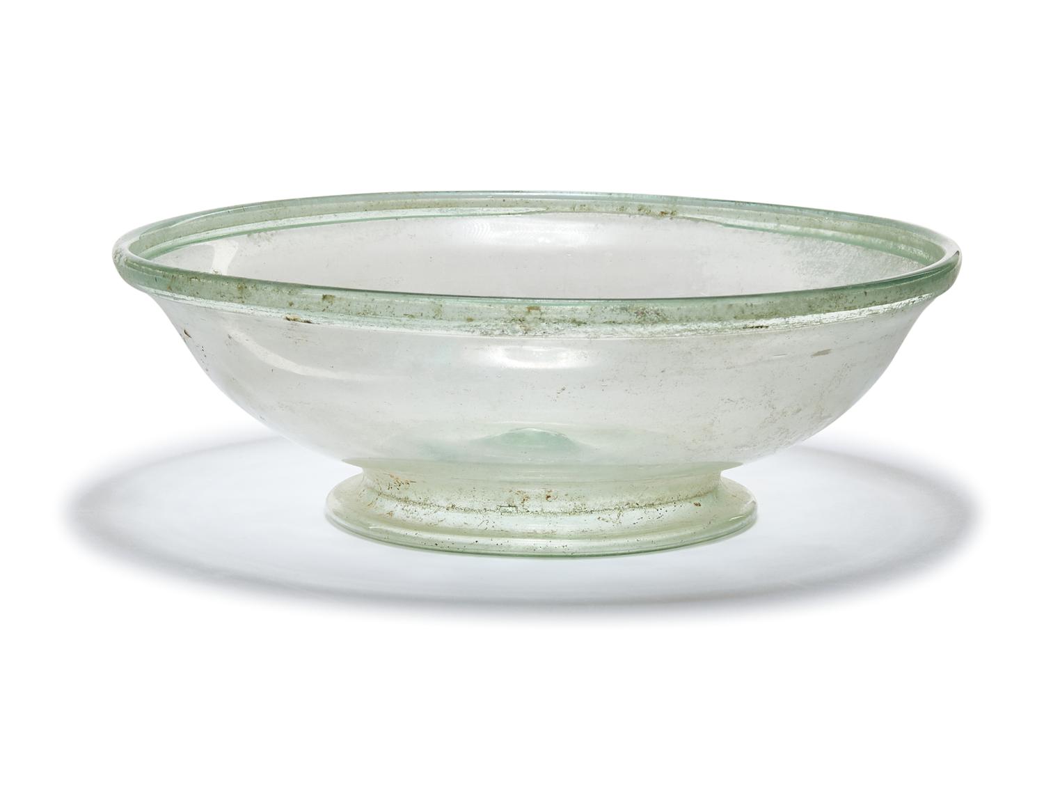 Three Roman Green Glass Plates