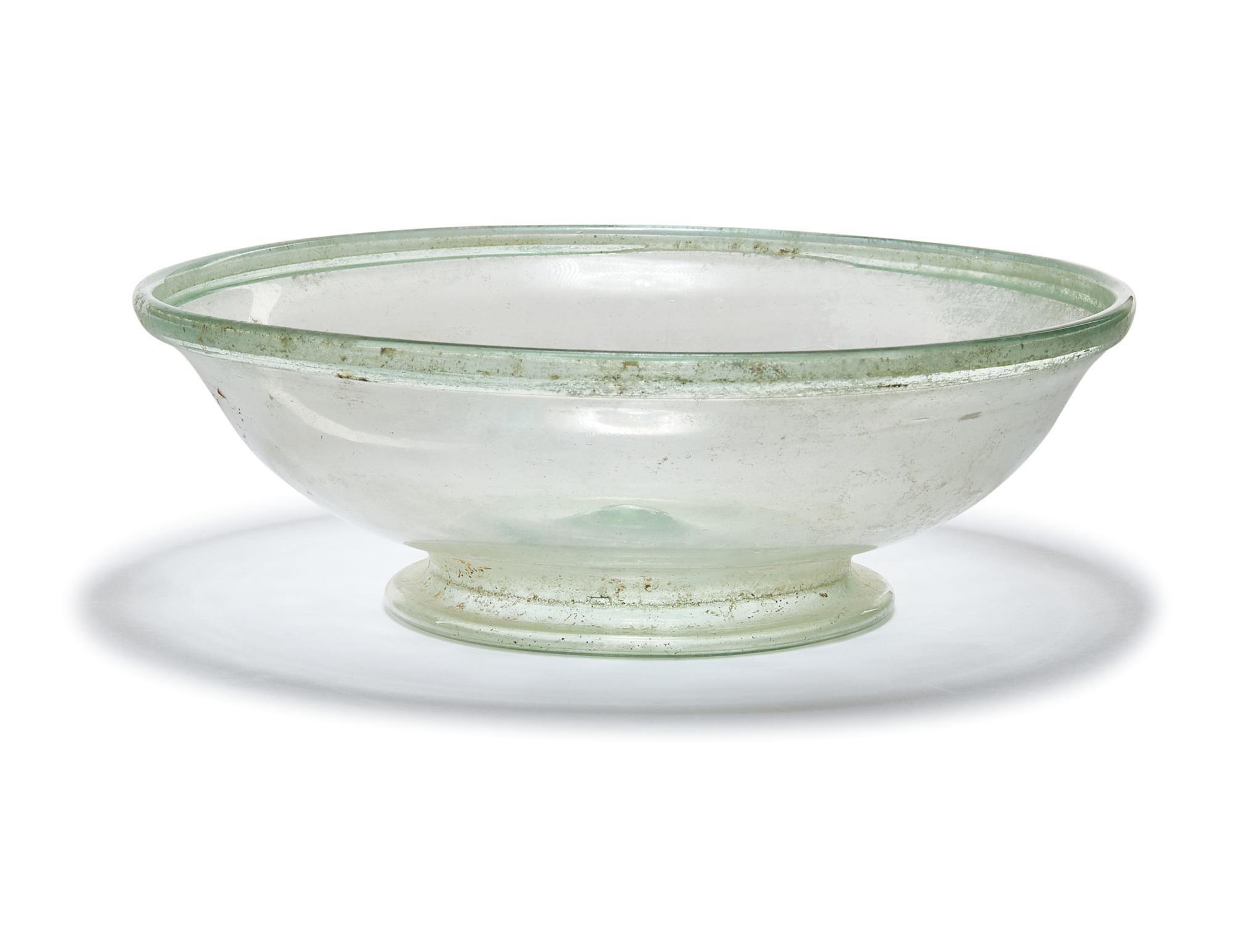 Three Roman Green Glass Plates