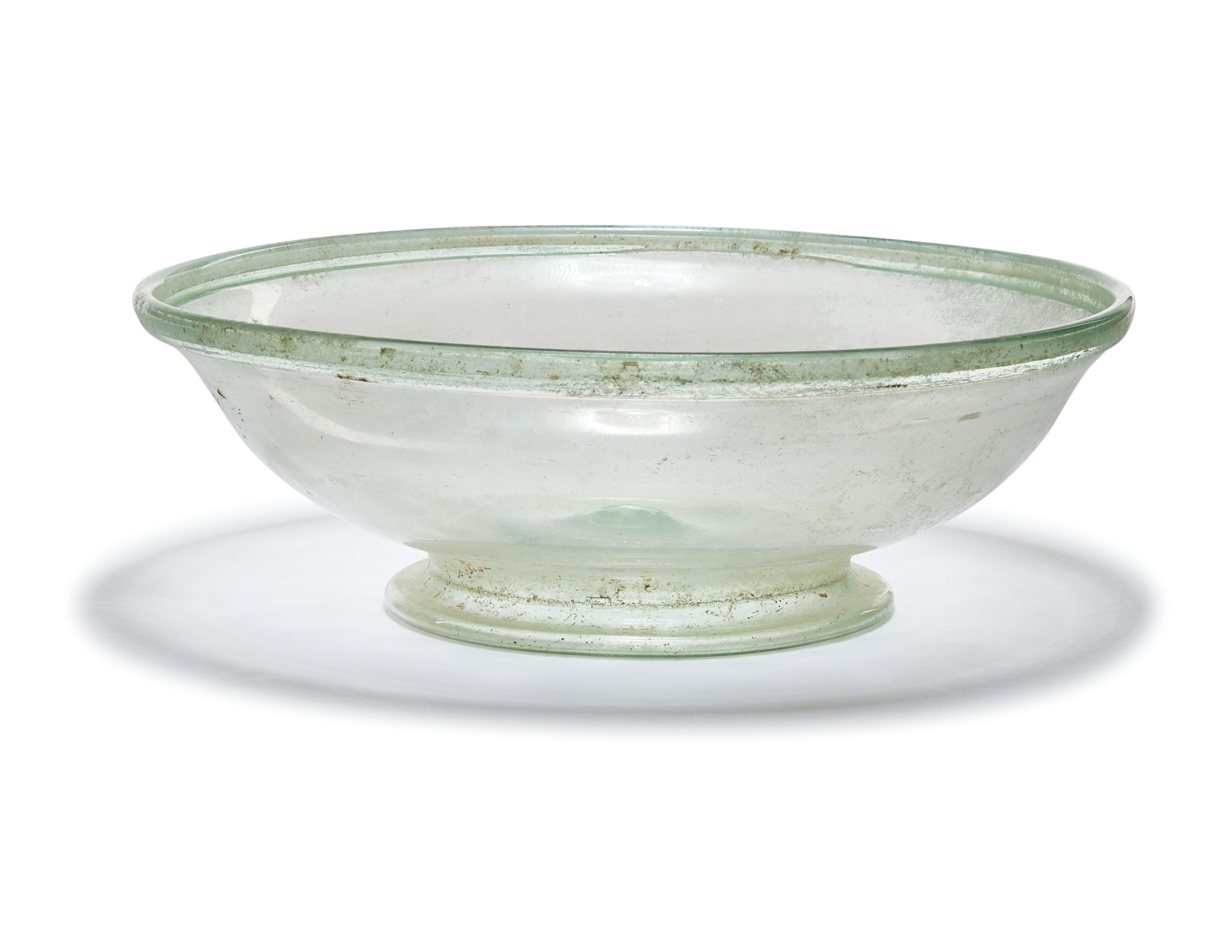 Three Roman Green Glass Plates