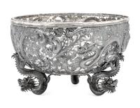 A Chinese Export Silver Punch Bowl