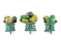 Three Sets of Chinese Famille Rose 'Fruit' Porcelain Articles