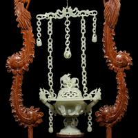 A Chinese Celadon Jade Hanging Incense Burner, 20th Century — 近代 青玉鏈式爐