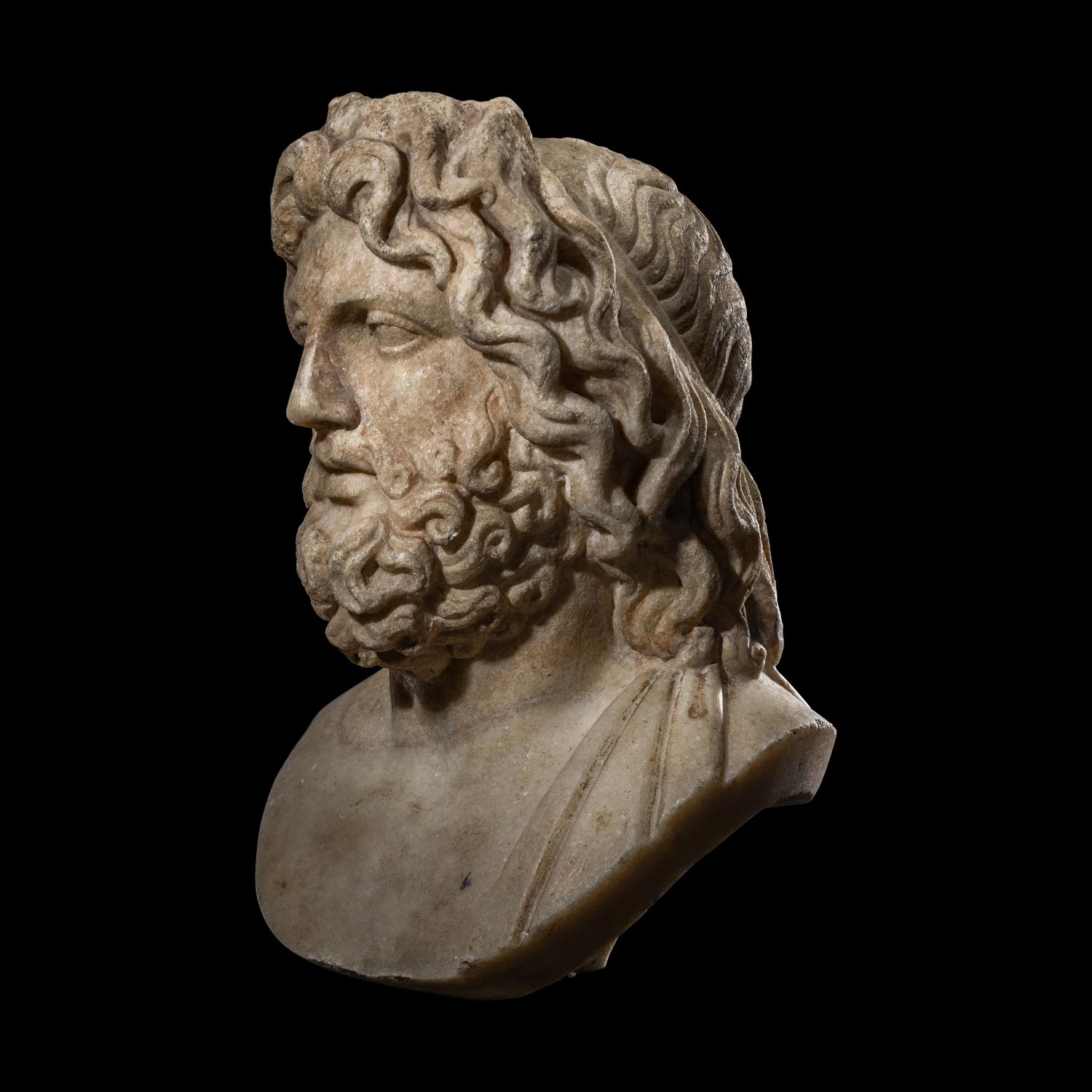 A Roman Marble Head of a God