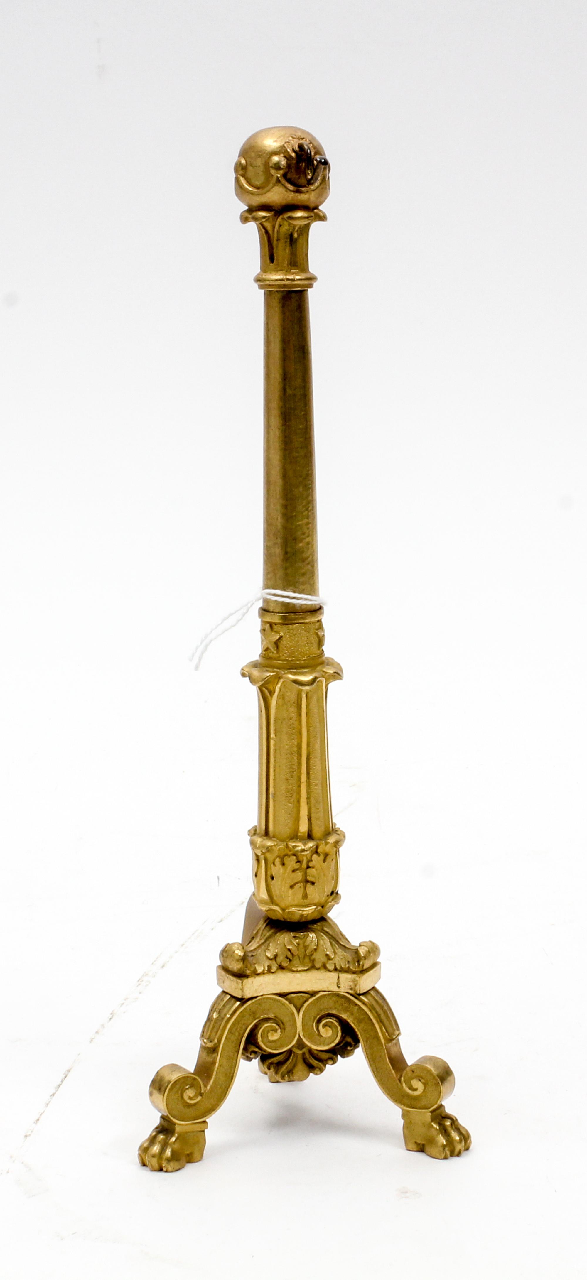 A Continental Gilt Bronze Watch Stand Height 9 1/2 inches.