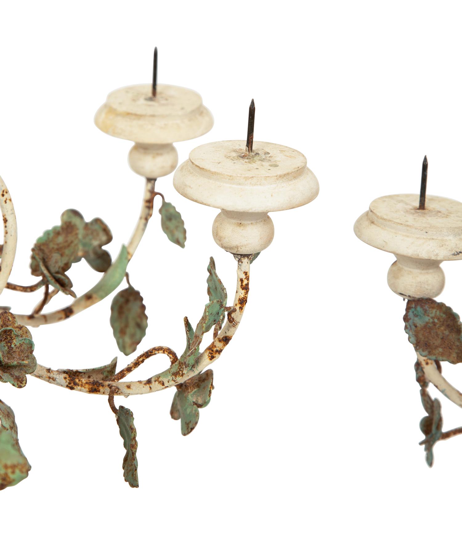 A Set of Three T ô le Peinte Six-Light Candelabra