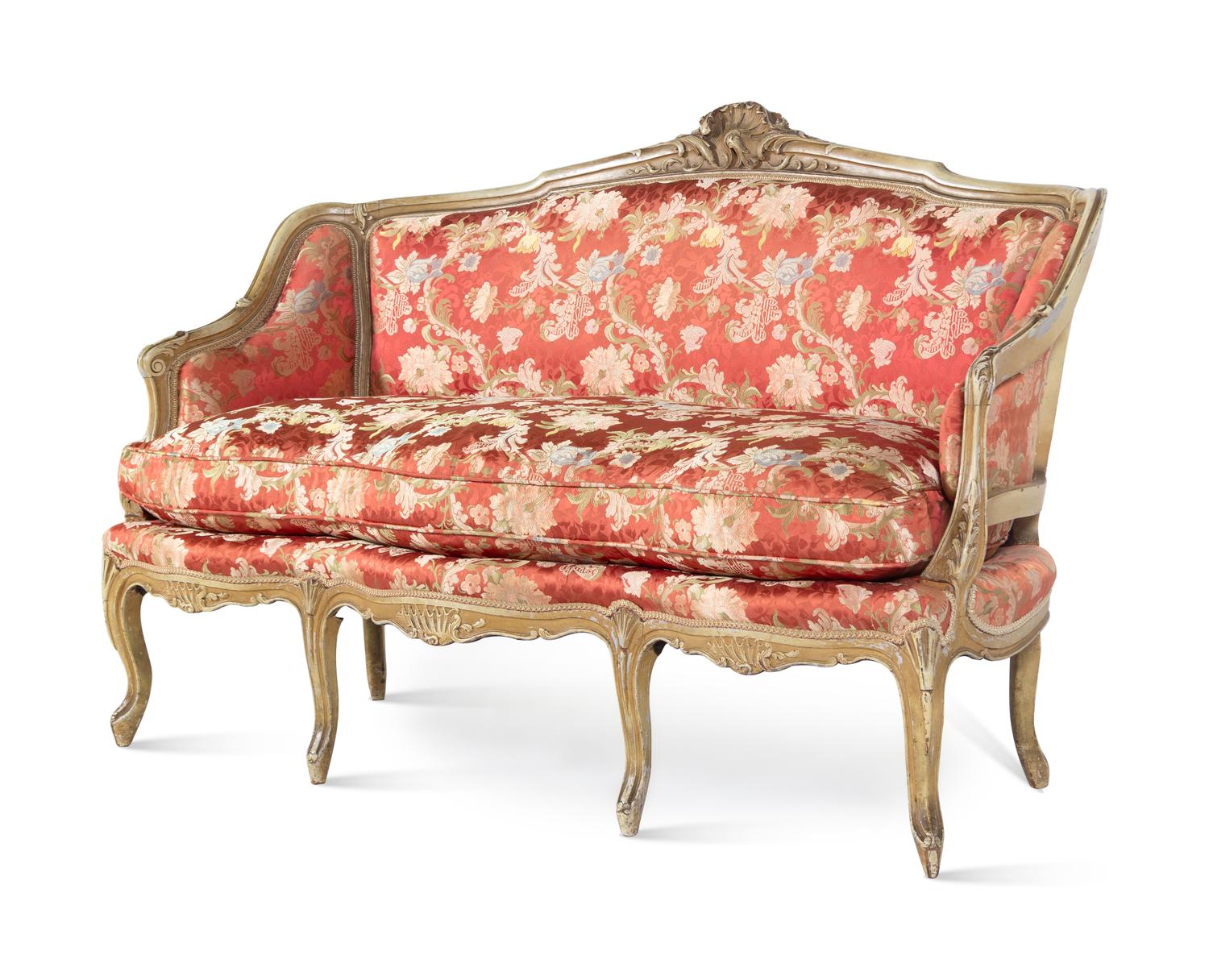 A Louis XV Style Painted Settee