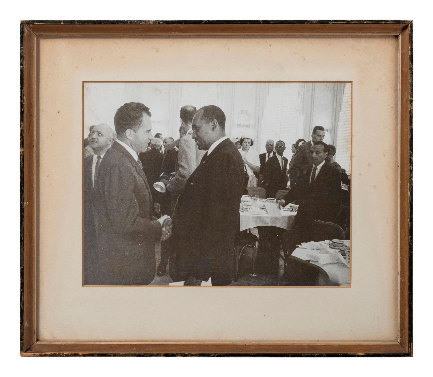 [POLITICS]. NIXON, Richard (1913-1994). Photographs and signature on White House embossed card.