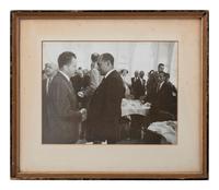 [POLITICS]. NIXON, Richard (1913-1994). Photographs and signature on White House embossed card.