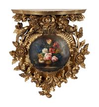 An Italian Painted and Carved Giltwood Wall Bracket