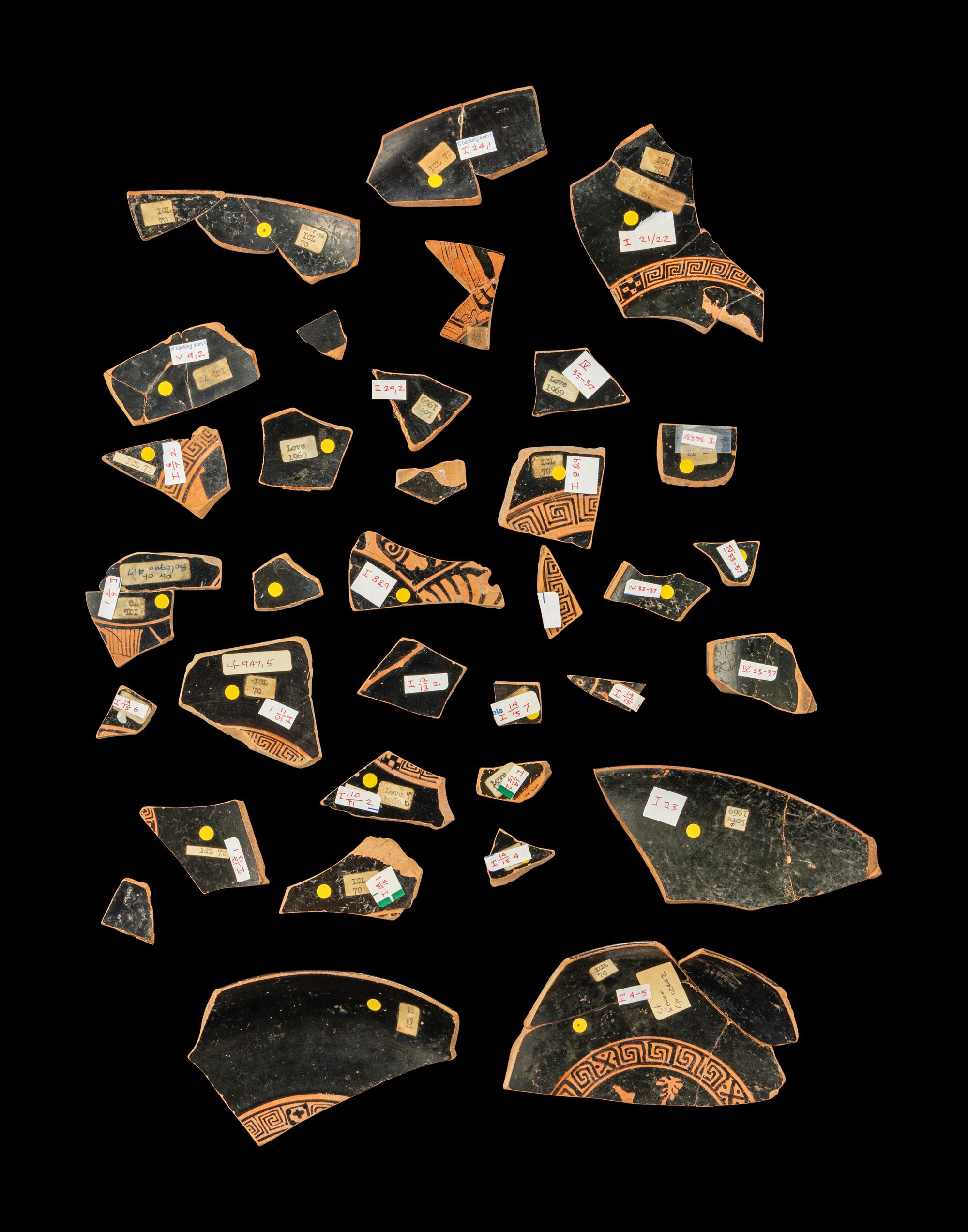 34 Attic Red-Figured Vase Fragments
