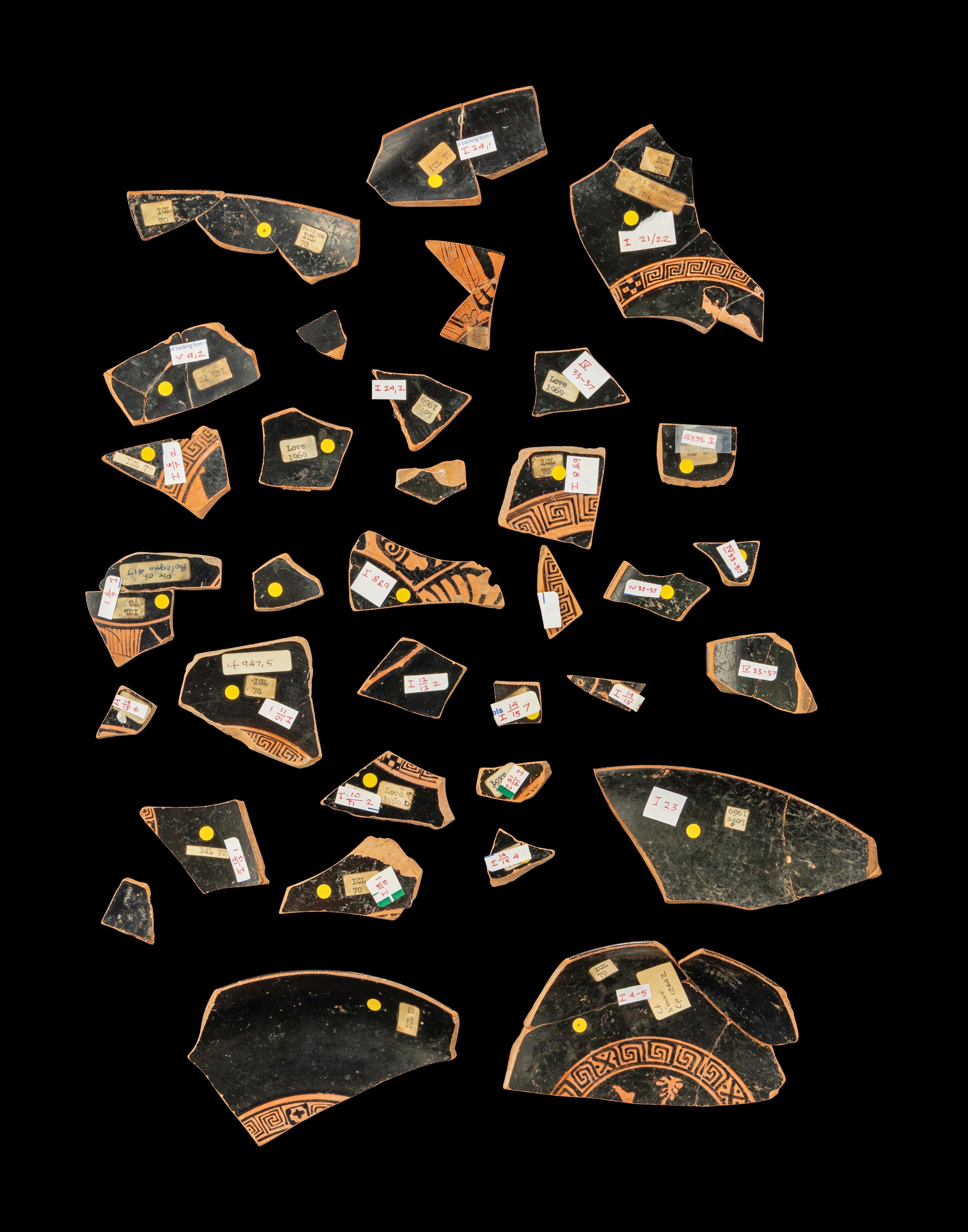 34 Attic Red-Figured Vase Fragments