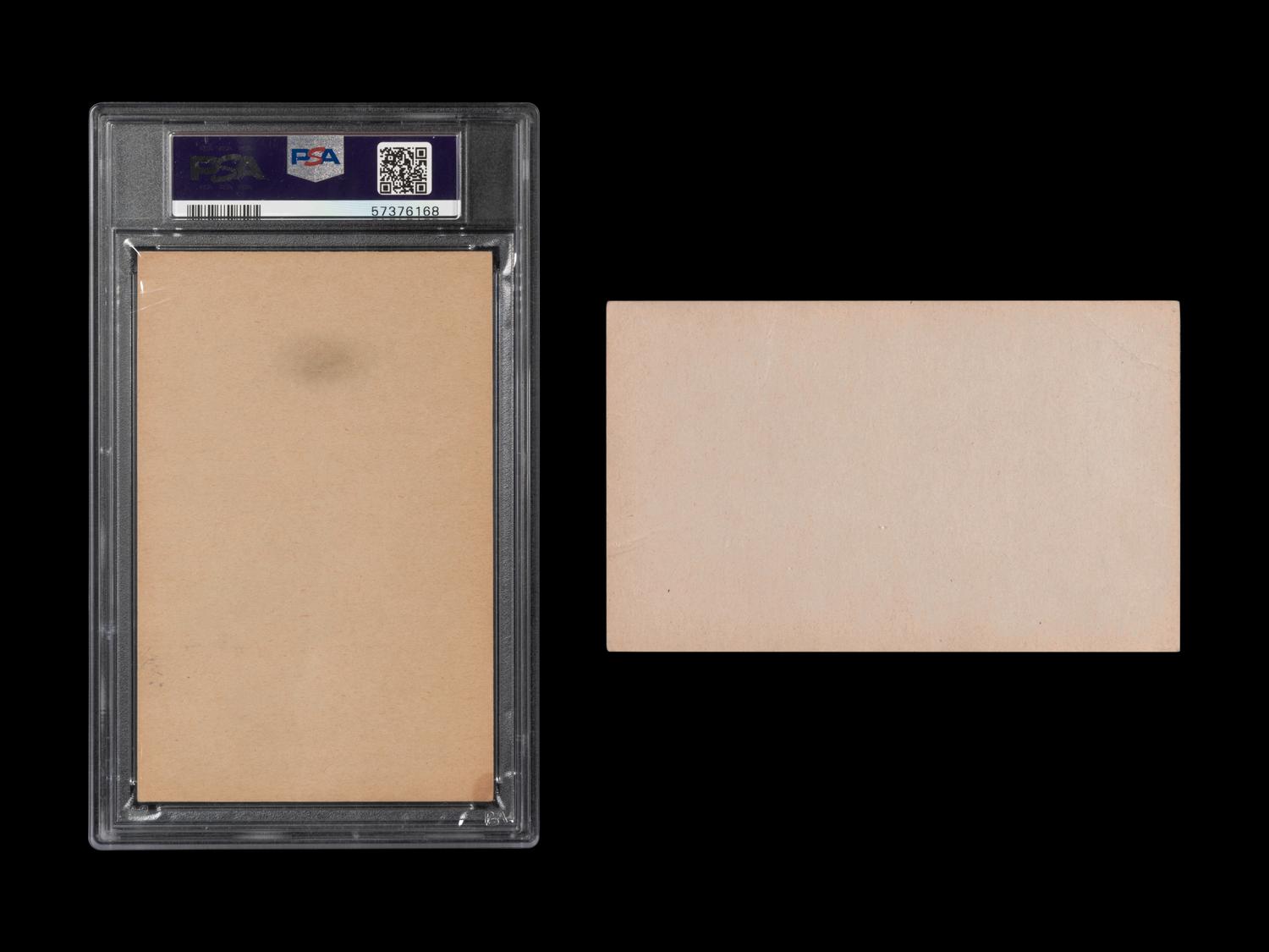 A 1947-1966 Mickey Mantle (Outline In White) Exhibit Card (PSA 4 VG-EX) and a 1949 New York Yankees World Champion Exhibit Card