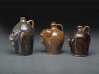 Three Southern Stoneware Face Jugs