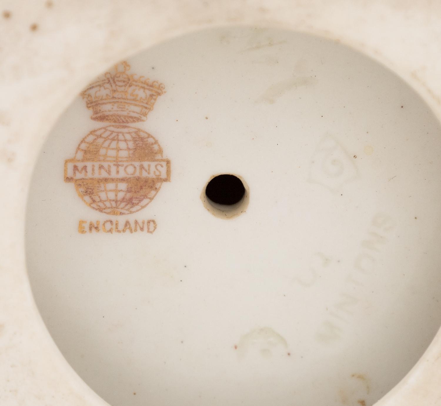A Minton's Pâte-sur-Pâte Pink-Ground Three-Piece Garniture