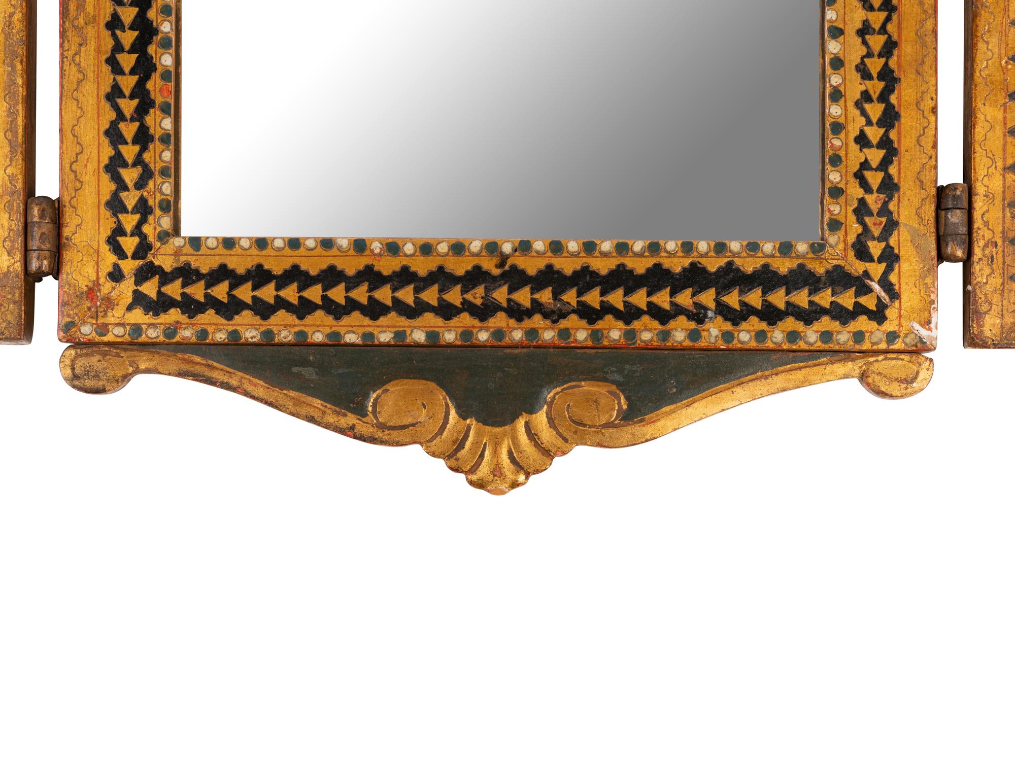 A Continental Painted Altar Triptych