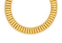 HENRY DUNAY, YELLOW GOLD COLLAR NECKLACE