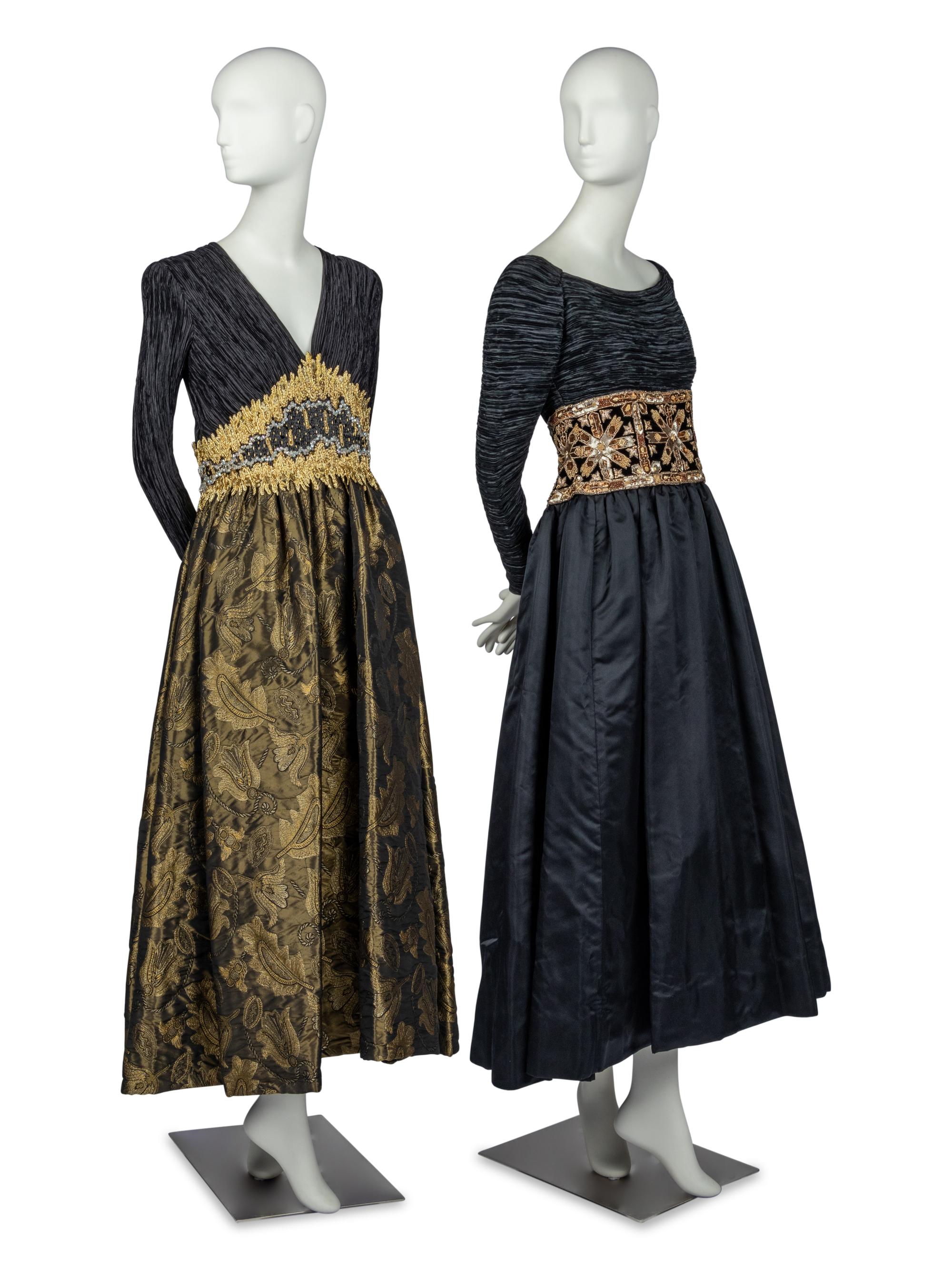 Two Mary McFadden Couture Dresses