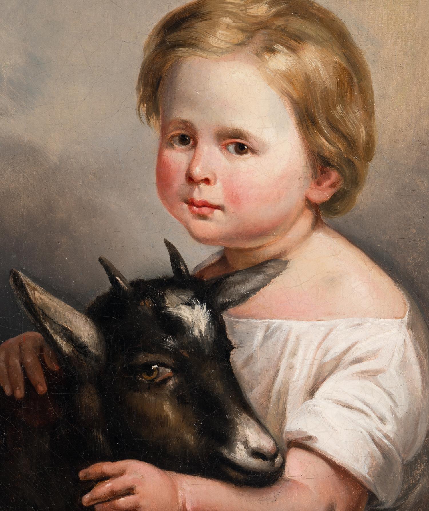 French School, 18th/19th Century Child with a Goat