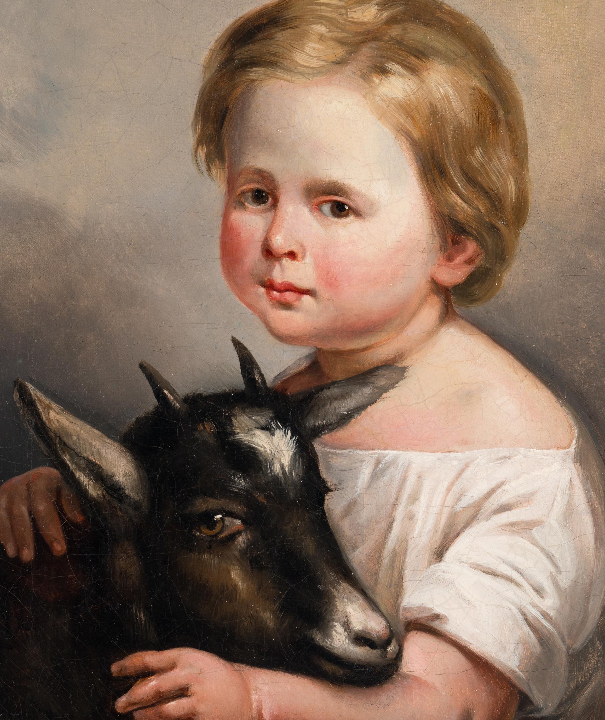 French School, 18th/19th Century Child with a Goat