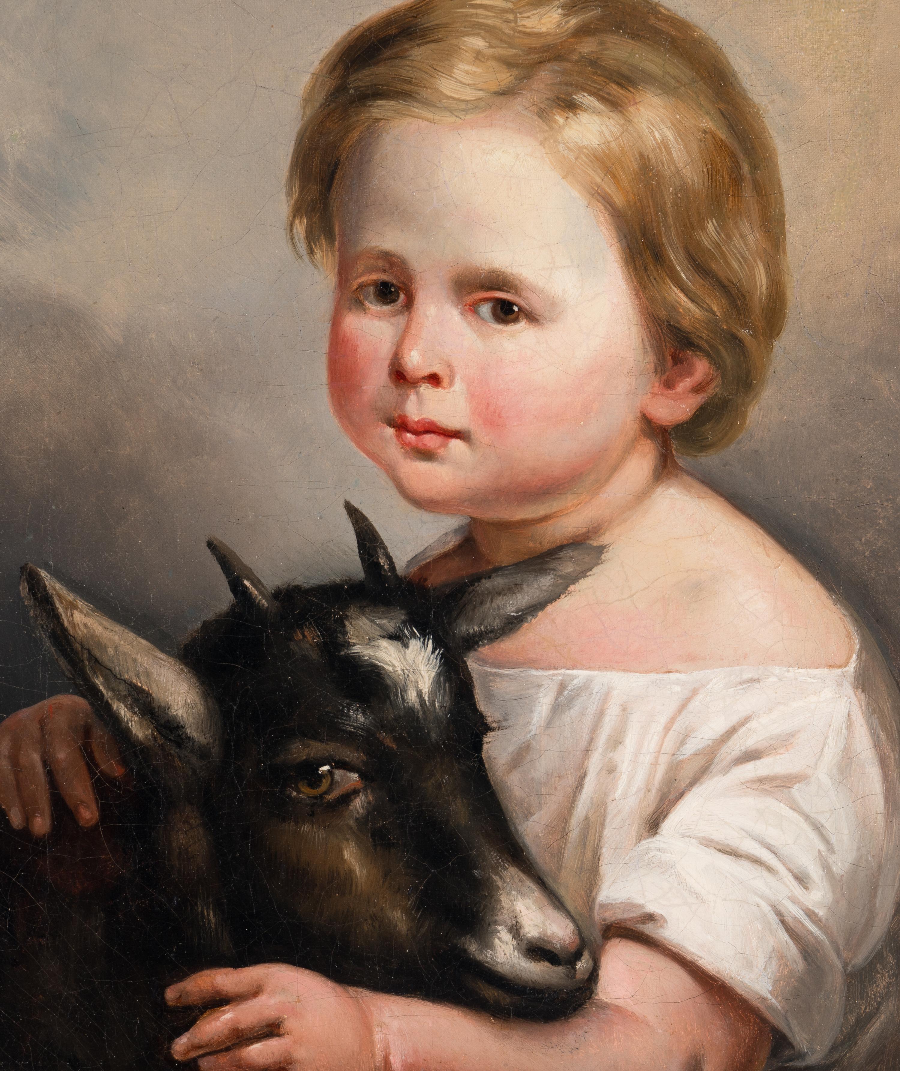 French School, 18th/19th Century Child with a Goat