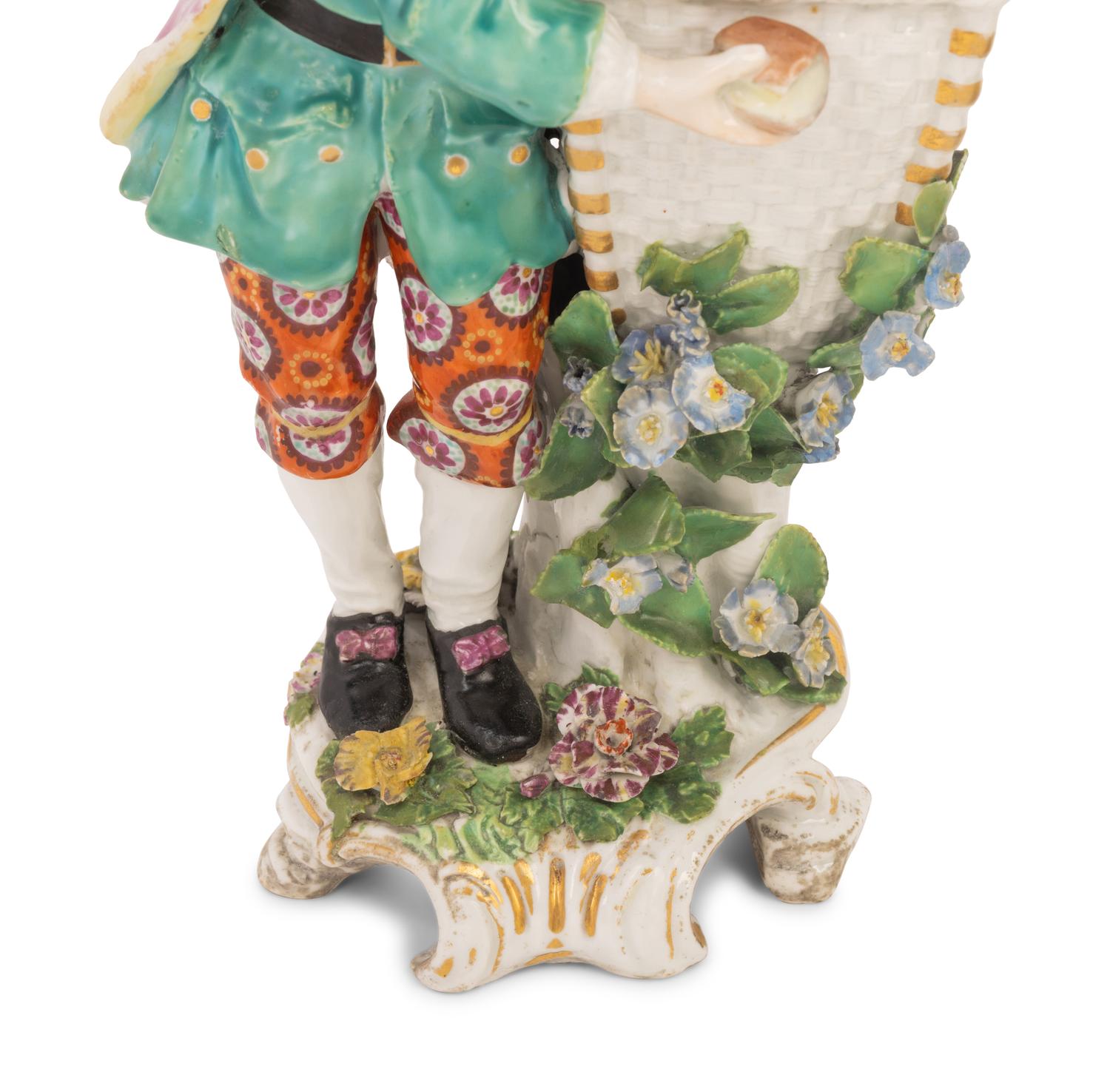 A Pair of Chelsea Porcelain Figures