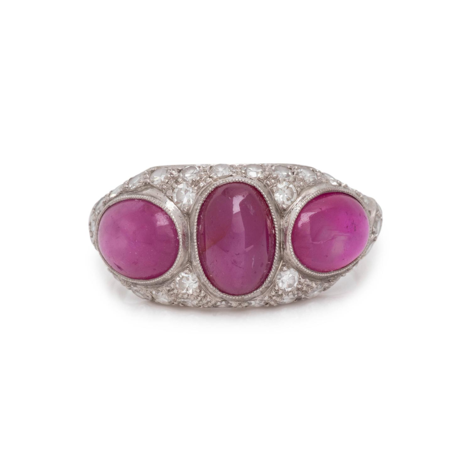 WALTON & CO., STAR RUBY AND DIAMOND RING