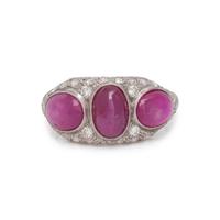 WALTON & CO., STAR RUBY AND DIAMOND RING