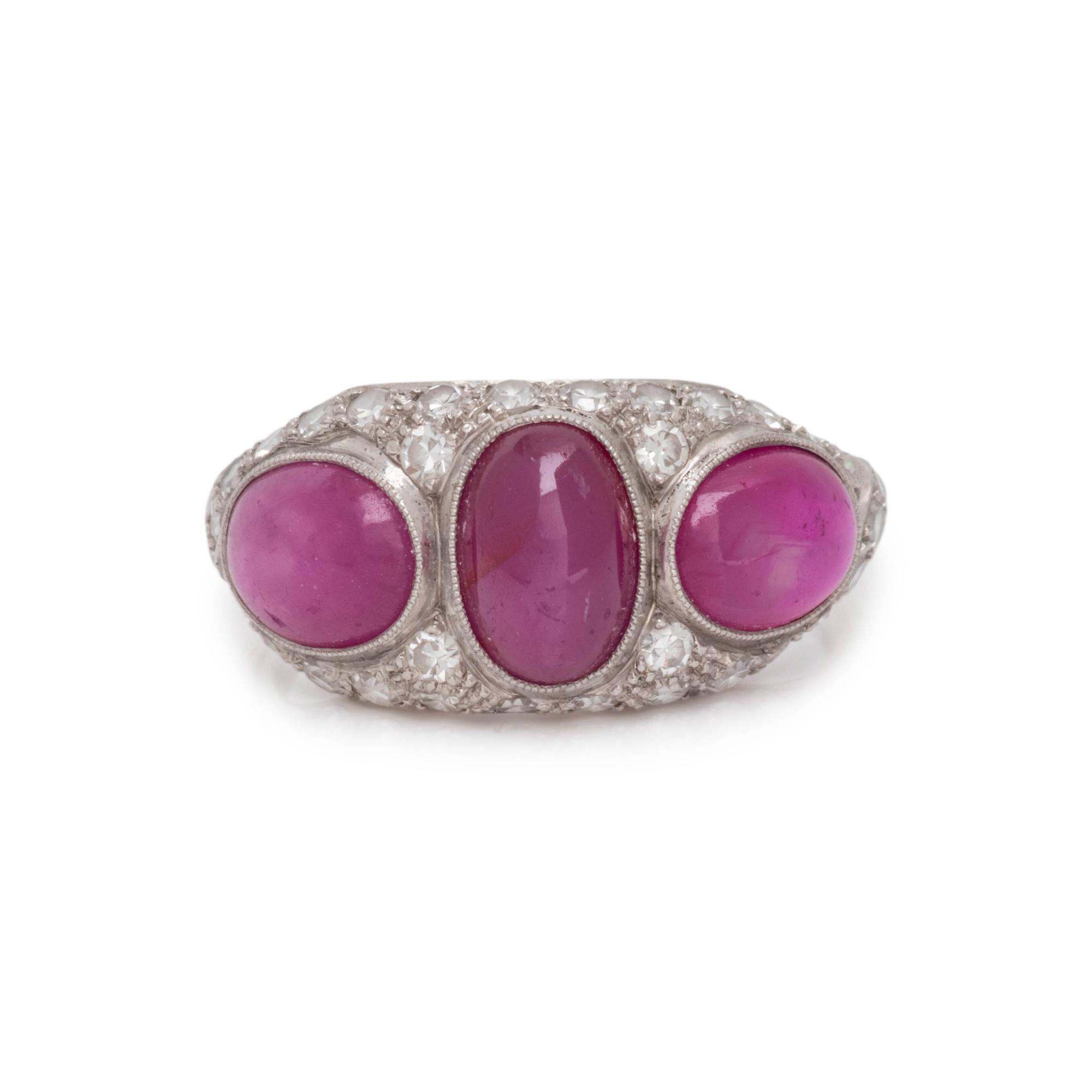 WALTON & CO., STAR RUBY AND DIAMOND RING