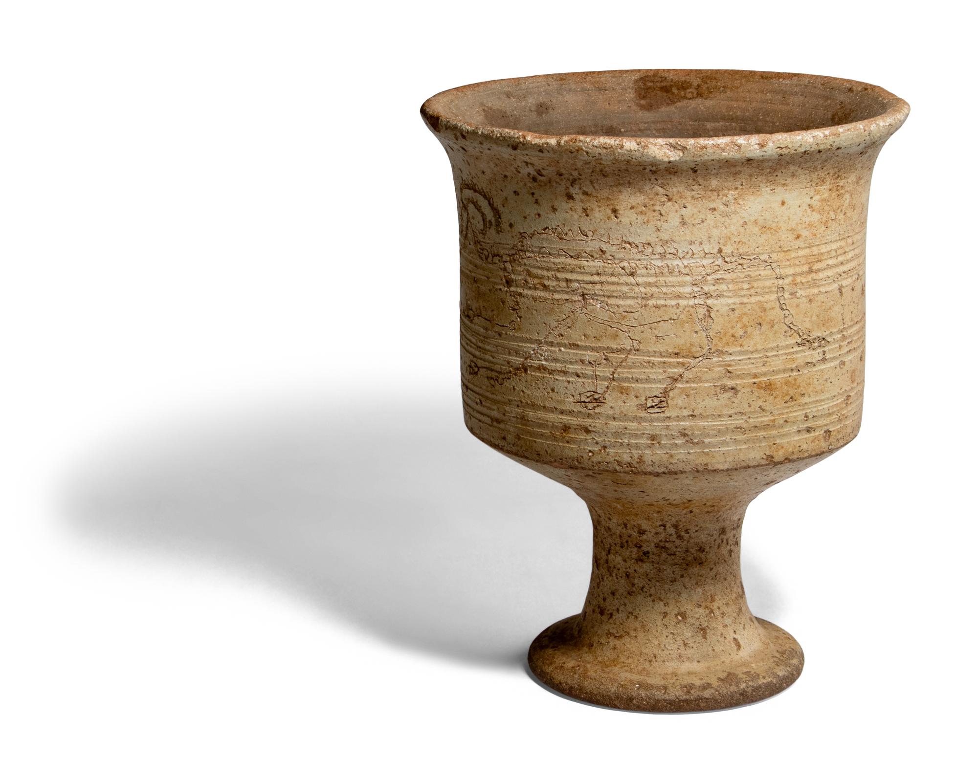 A Judeo-Punic Terracotta Chalice with Sacrifice of Abraham