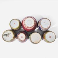 Group of seven assorted Chinese export clobbered porcelain jars and three covers 外銷瓷罐一組七件 18th to first third 19th century ????????