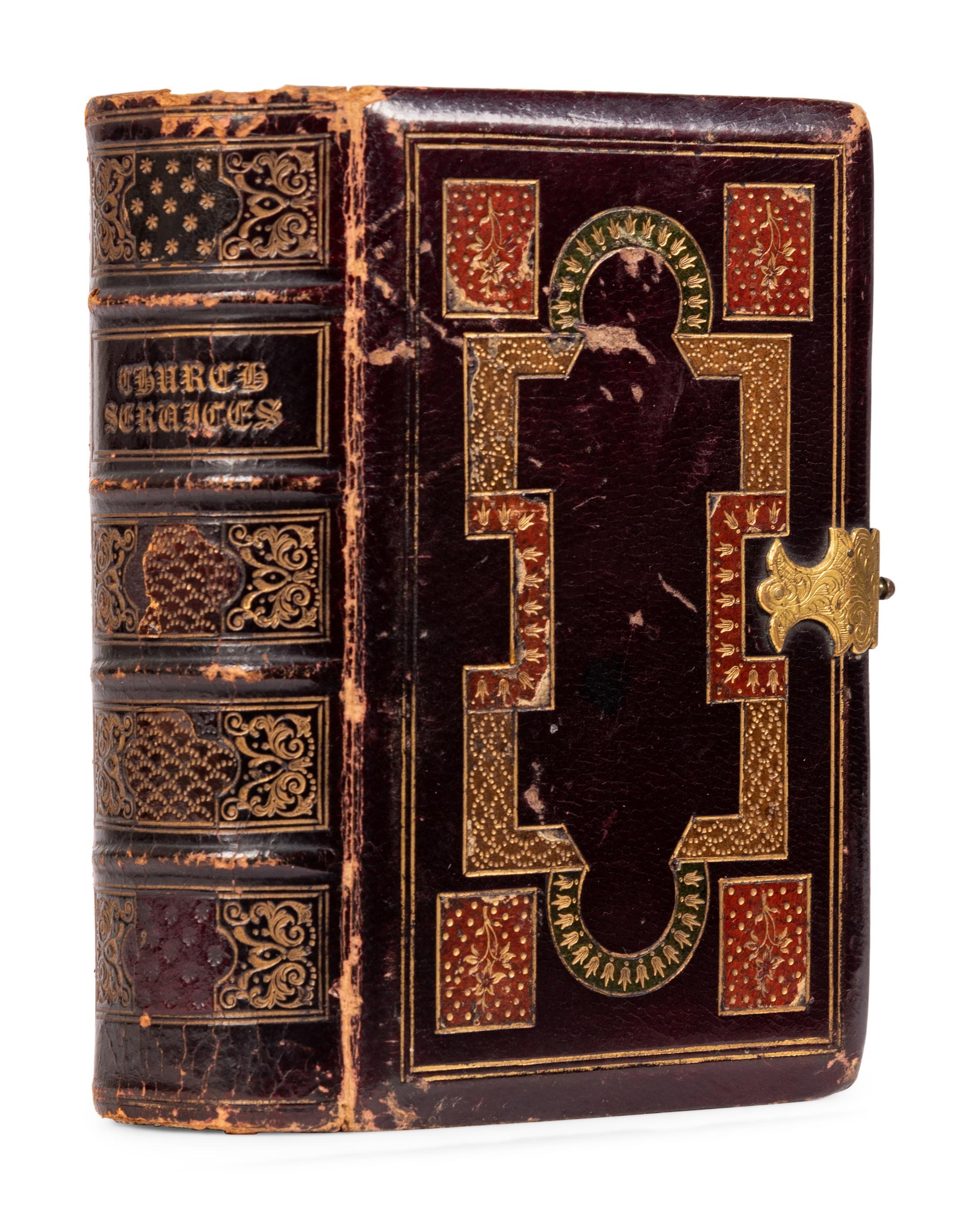 [FORE-EDGE PAINTING] -- A group of 6 religious works in 3 volumes with FORE-EDGE PAINTINGS, comprising: