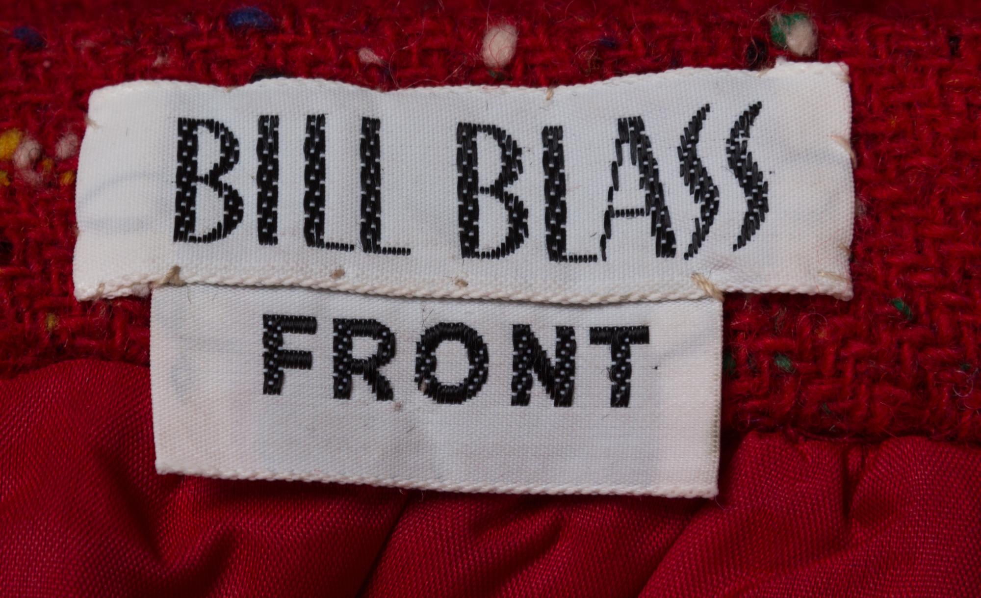 A Bill Blass Red Wool Flecked Skirt Suit, Skirt size 4.