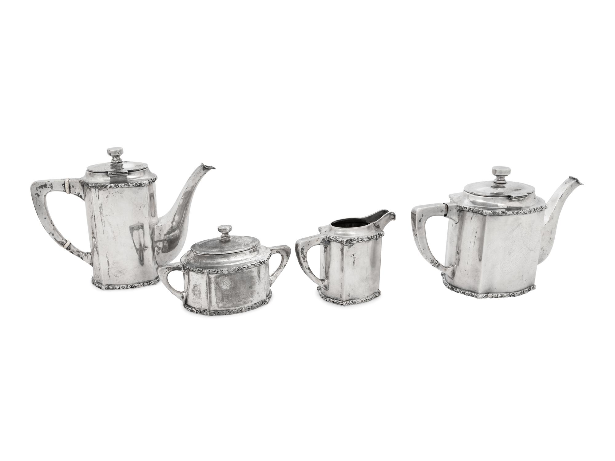An Austro-Hungarian Silver Four-Piece Tea and Coffee Service