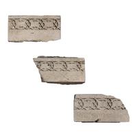 Three Sullivan Designed Terra Cotta Facade Fragments from the Gage Building 10" W x 4.5" D x 5" H each — United States, Circa 1898