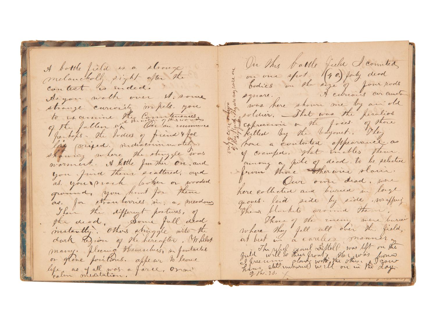 JACKSON, Col. Oscar L. (1840-1920). Five journals, incl. descriptions of Oscar L. Jackson's political activism during the 1860 campaign and his service with 63rd OVI, with campaign broadside noting Jackson as a speaker.