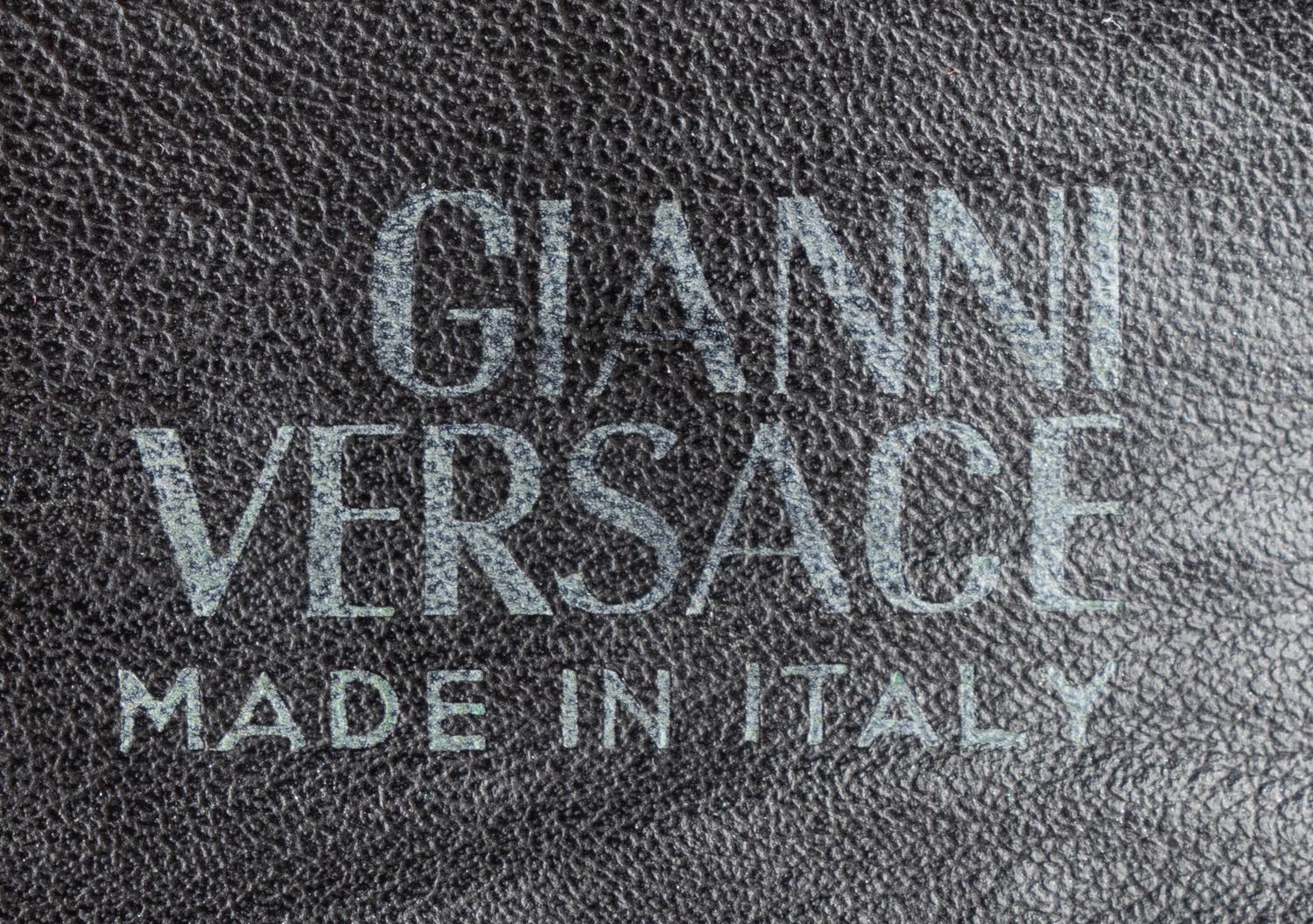 Gianni Versace Black Leather Cuff w/Matching Ear Clip, 1993
