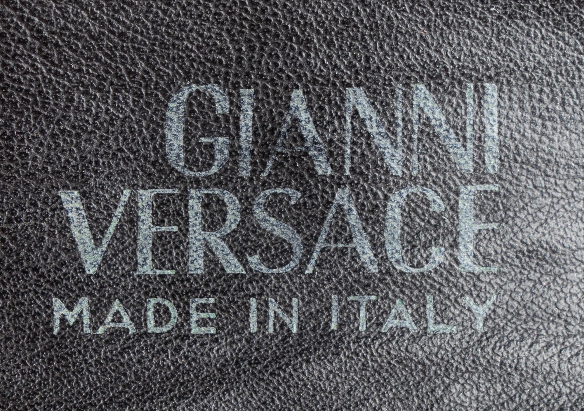 Gianni Versace Black Leather Cuff w/Matching Ear Clip, 1993